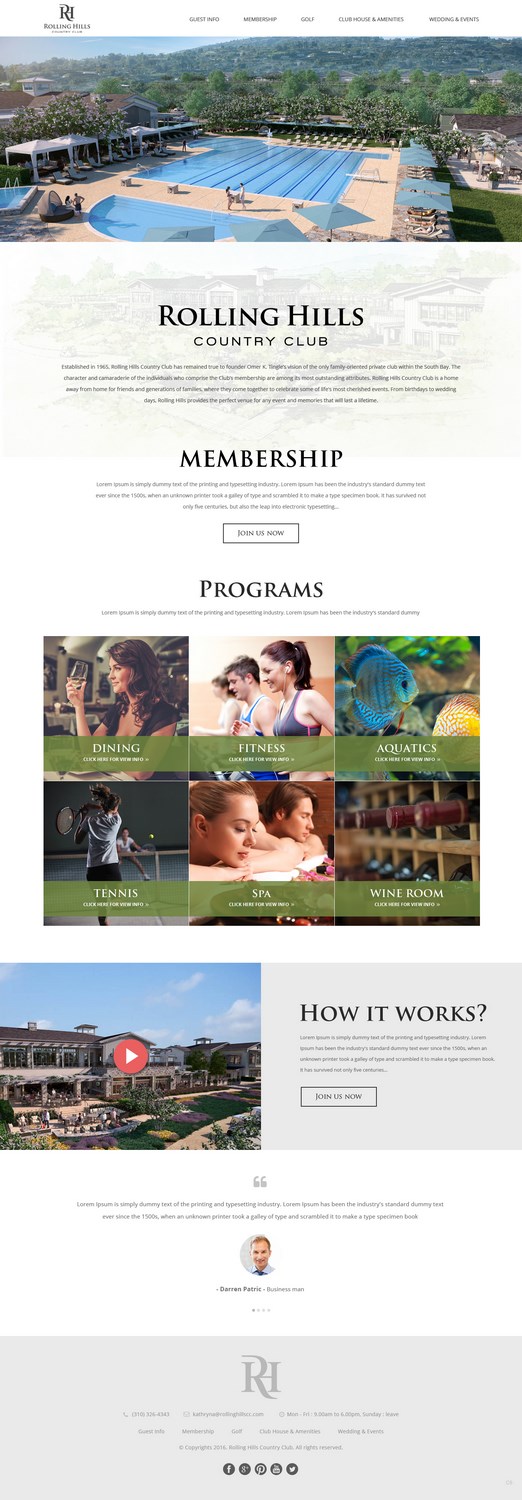 Web Design by pb for Rolling Hills Country Club | Design #12384906