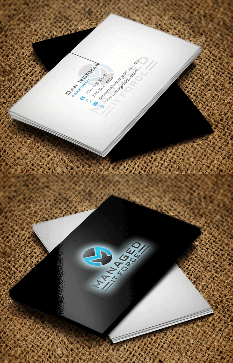 Business Card Design by Riz' for Managed IT Force, LLC | Design #12278339