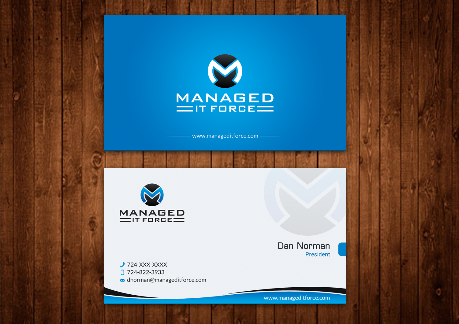 Visitenkarten-Design von Alaminenterprise für Managed IT Force, LLC | Design #12273577