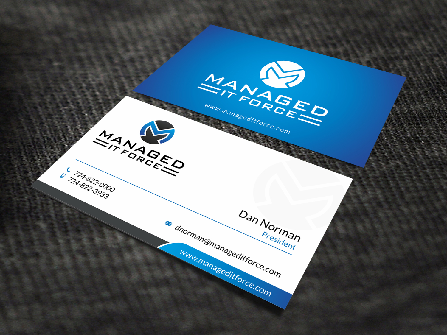 Visitenkarten-Design von SKYdesign für Managed IT Force, LLC | Design #12269591