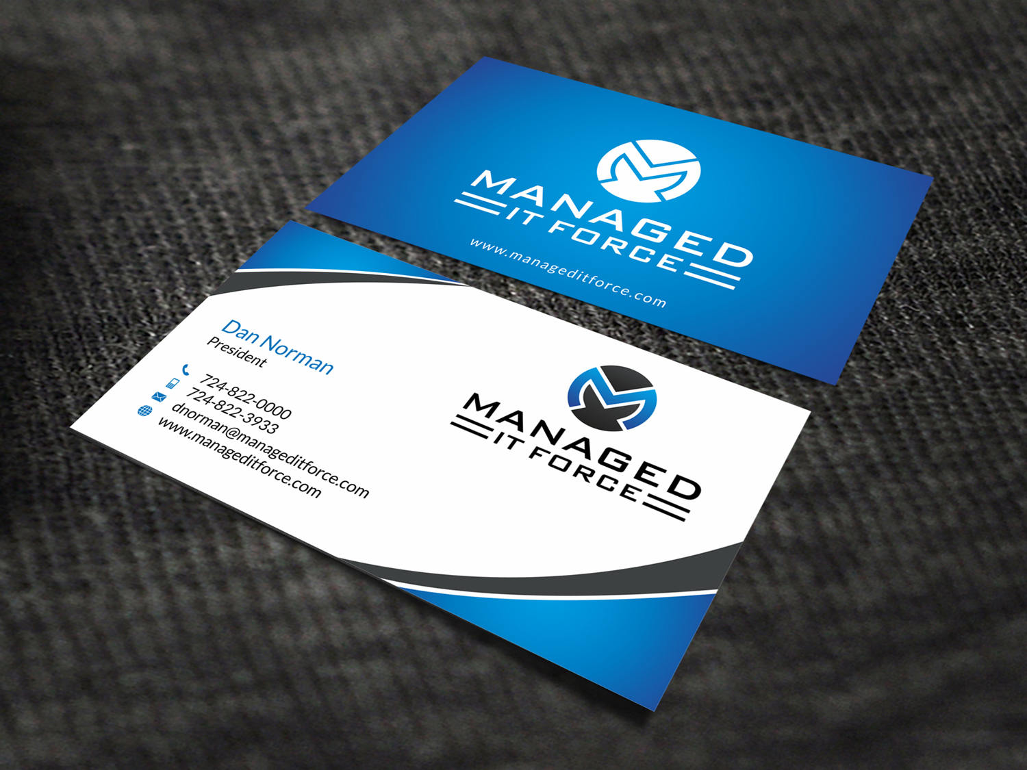 Visitenkarten-Design von SKYdesign für Managed IT Force, LLC | Design #12274174