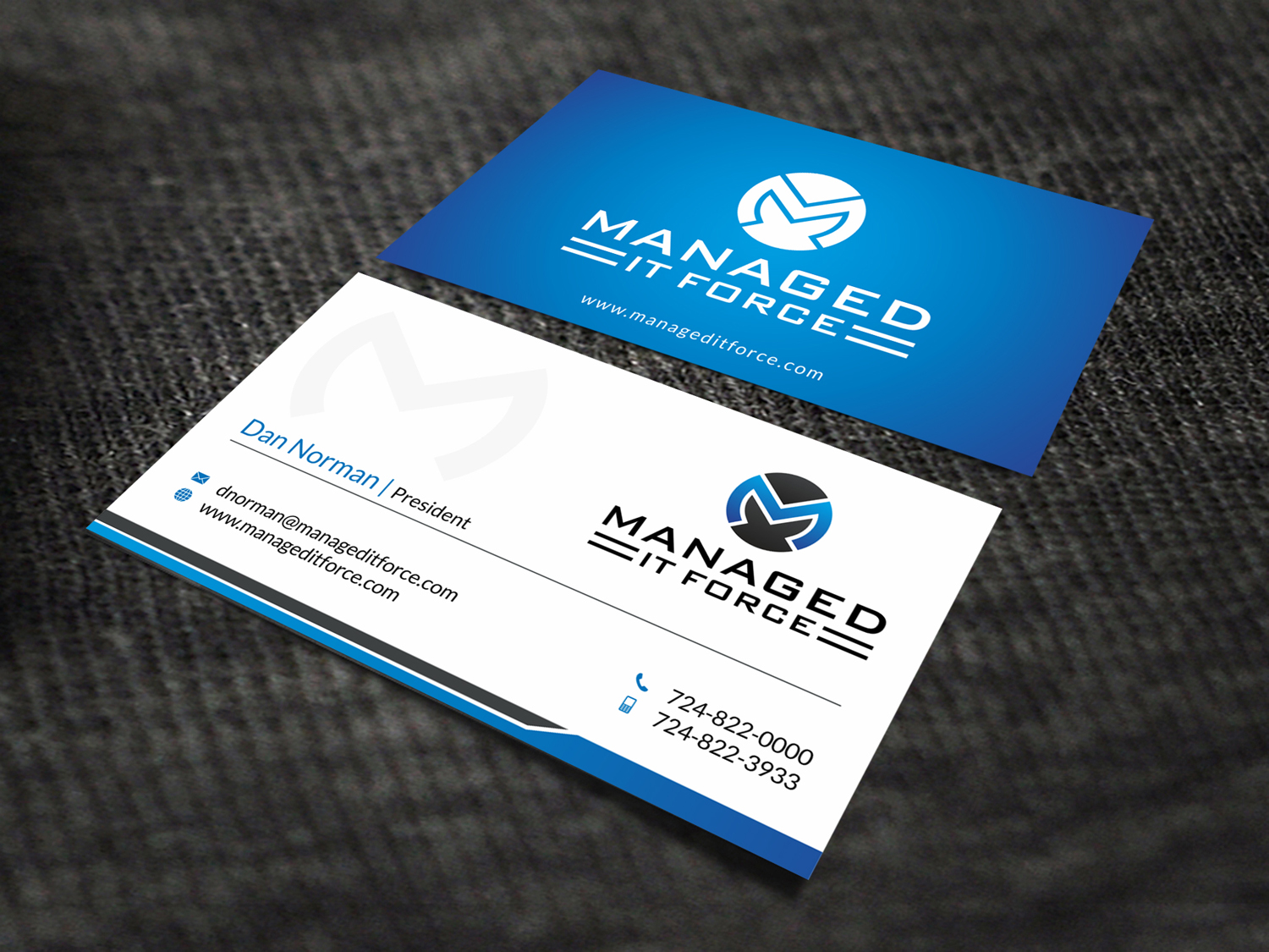 Visitenkarten-Design von SKYdesign für Managed IT Force, LLC | Design #12274177