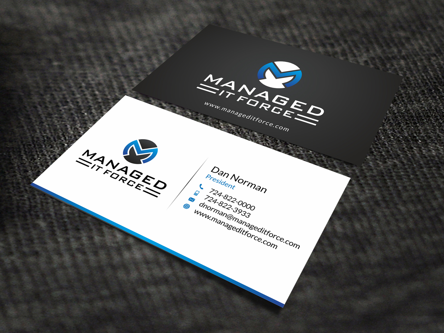 Design de Carte de Visite par SKYdesign pour Managed IT Force, LLC | Design #12274178