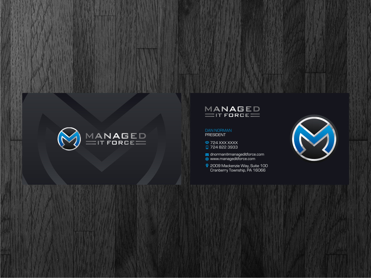Business Card Design by Atvento Graphics for Managed IT Force, LLC | Design #12291745
