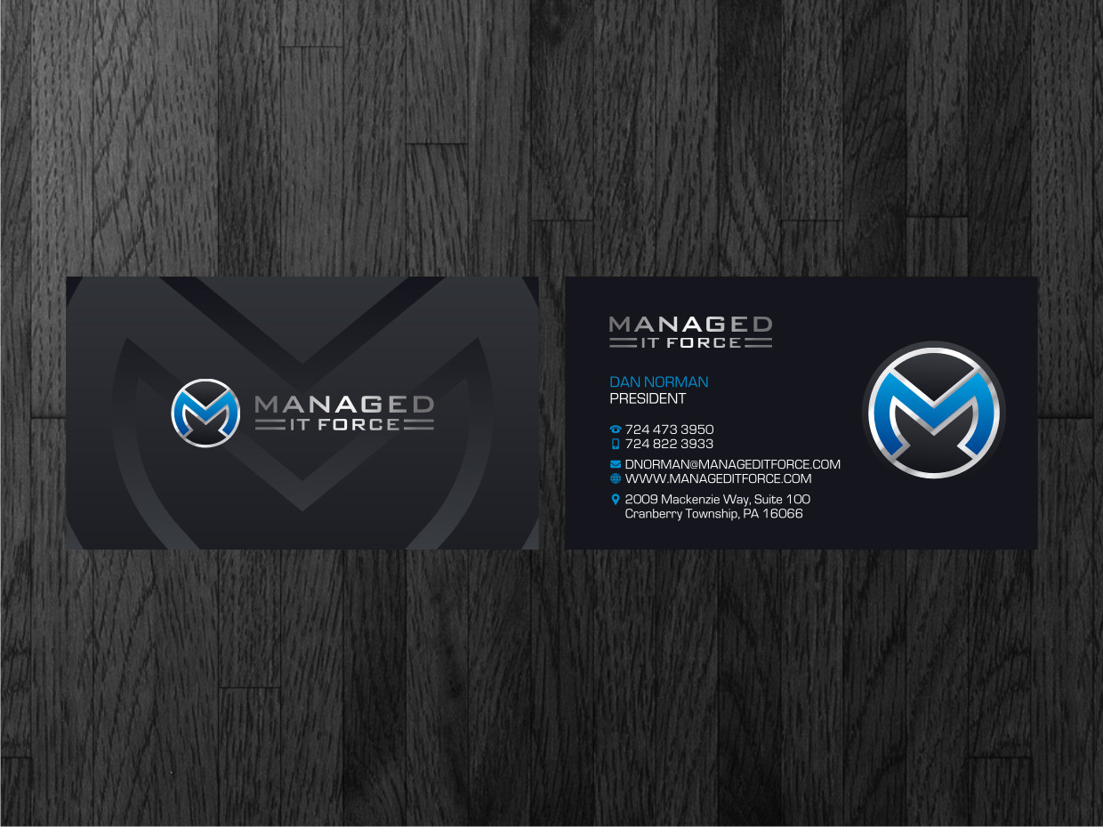 Design de Carte de Visite par Atvento Graphics pour Managed IT Force, LLC | Design #12298882
