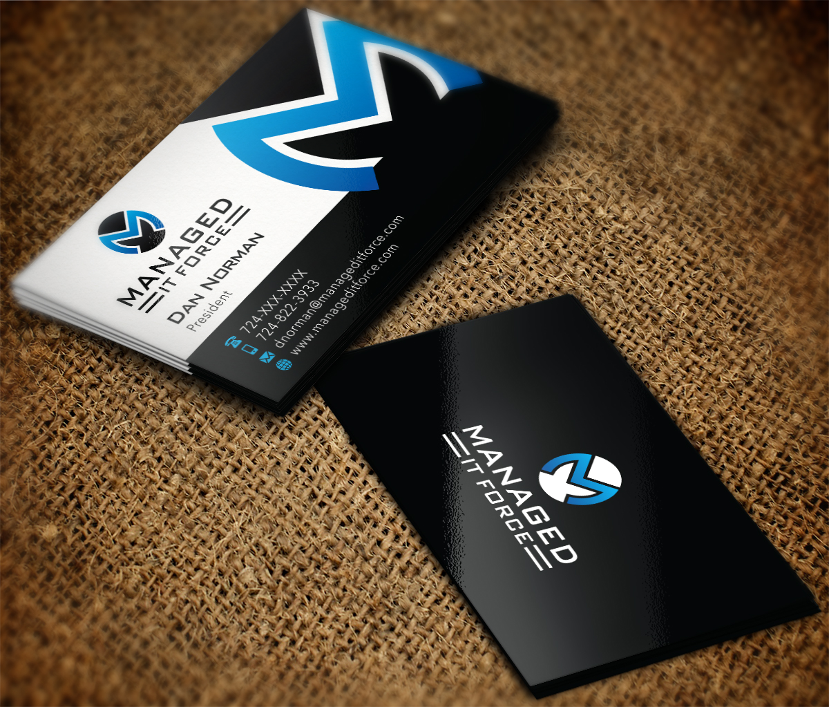 Business Card Design by Grafactory for Managed IT Force, LLC | Design #12268118