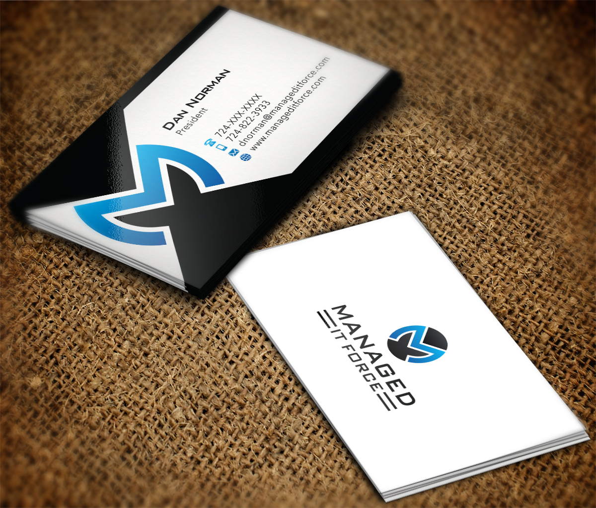 Business Card Design by Grafactory for Managed IT Force, LLC | Design #12268291