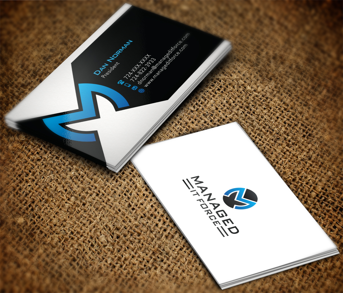 Business Card Design by Grafactory for Managed IT Force, LLC | Design #12268292