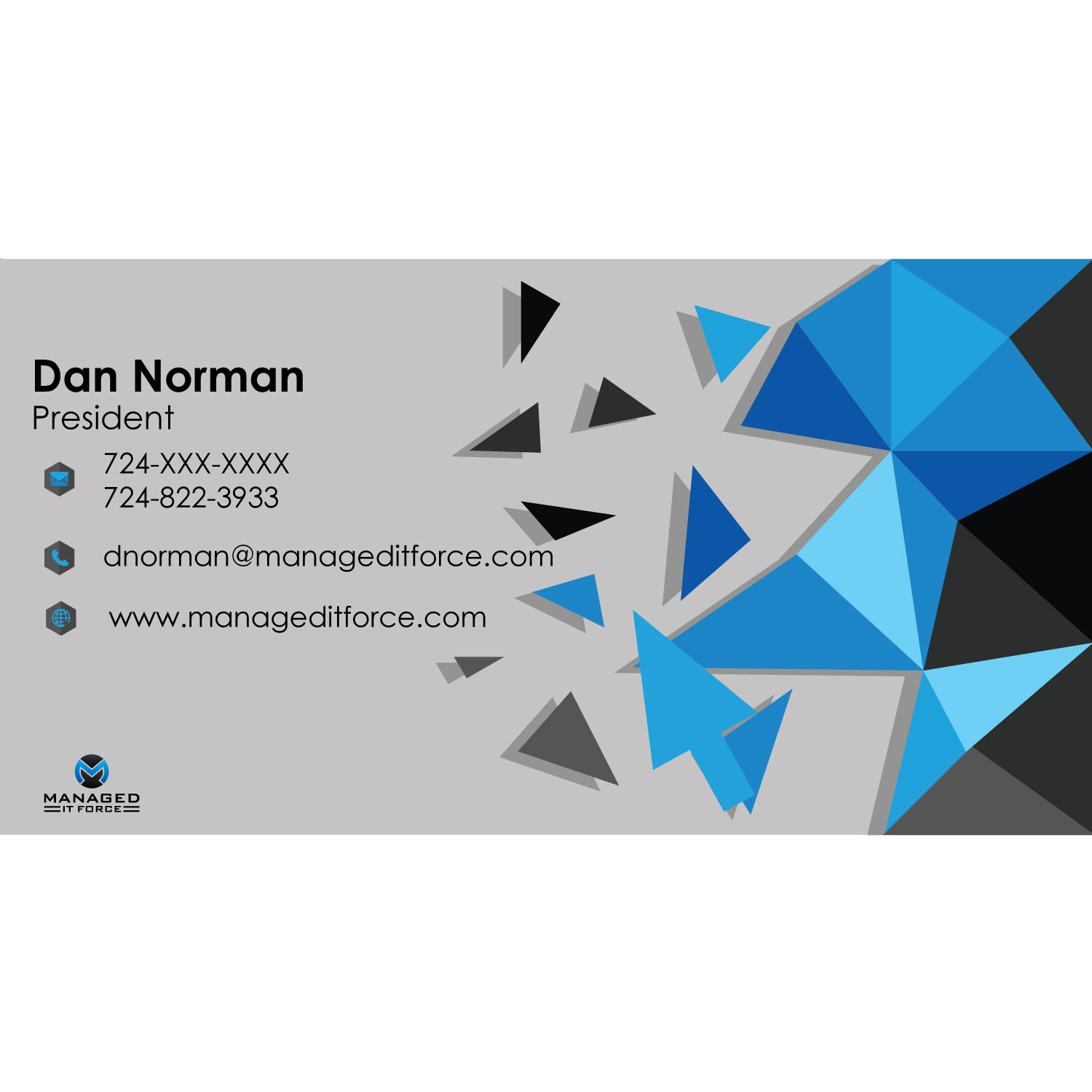 Visitenkarten-Design von sebelastitiksebelas für Managed IT Force, LLC | Design #12268643