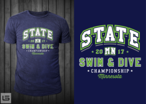 2017 MN STATE SWIM & DIVE CHAMPIONSHIPS | T-shirt Design by Barney Stinson