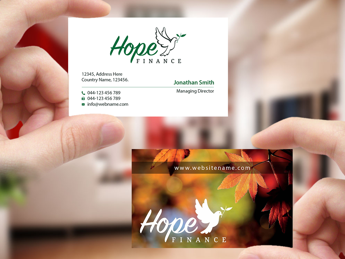 Business Card Design by Creations Box 2015 for Hope Finance | Design #12304134