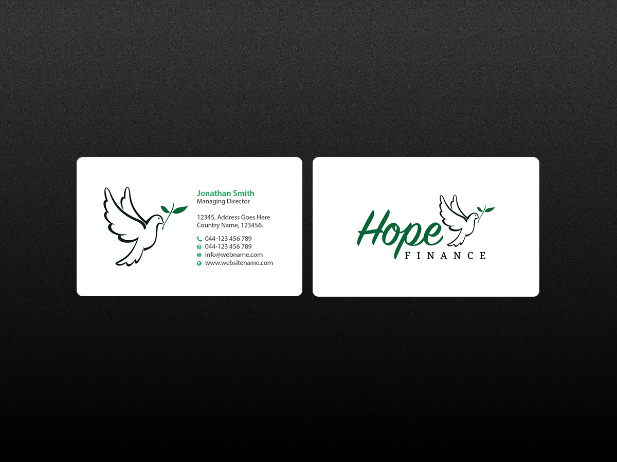 Business Card Design by Creations Box 2015 for Hope Finance | Design #12304135