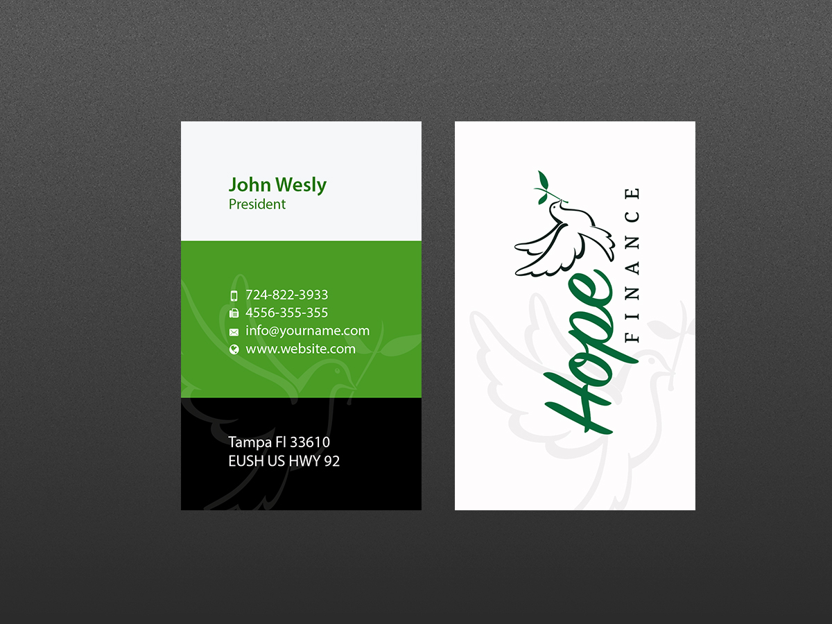 Business Card Design by Creations Box 2015 for Hope Finance | Design #12308276