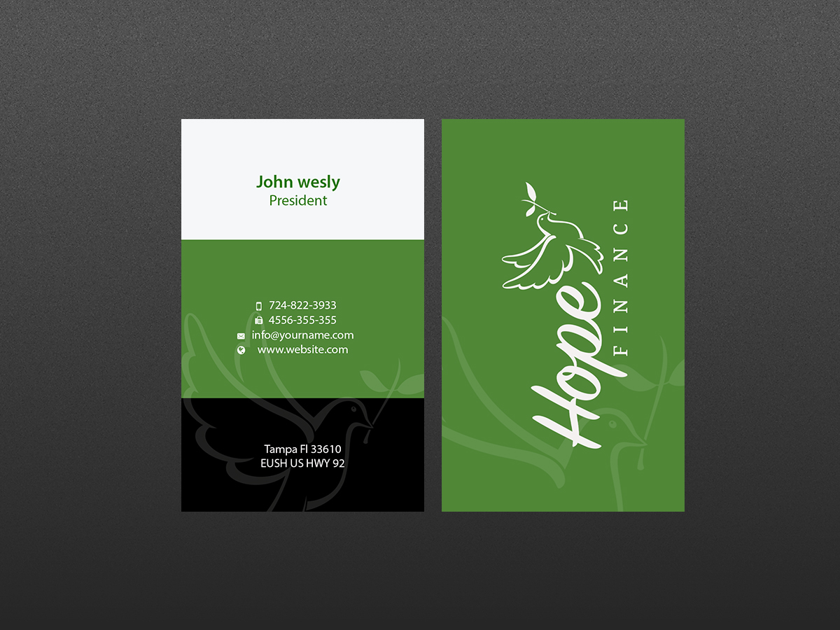 Business Card Design by Creations Box 2015 for Hope Finance | Design #12308277
