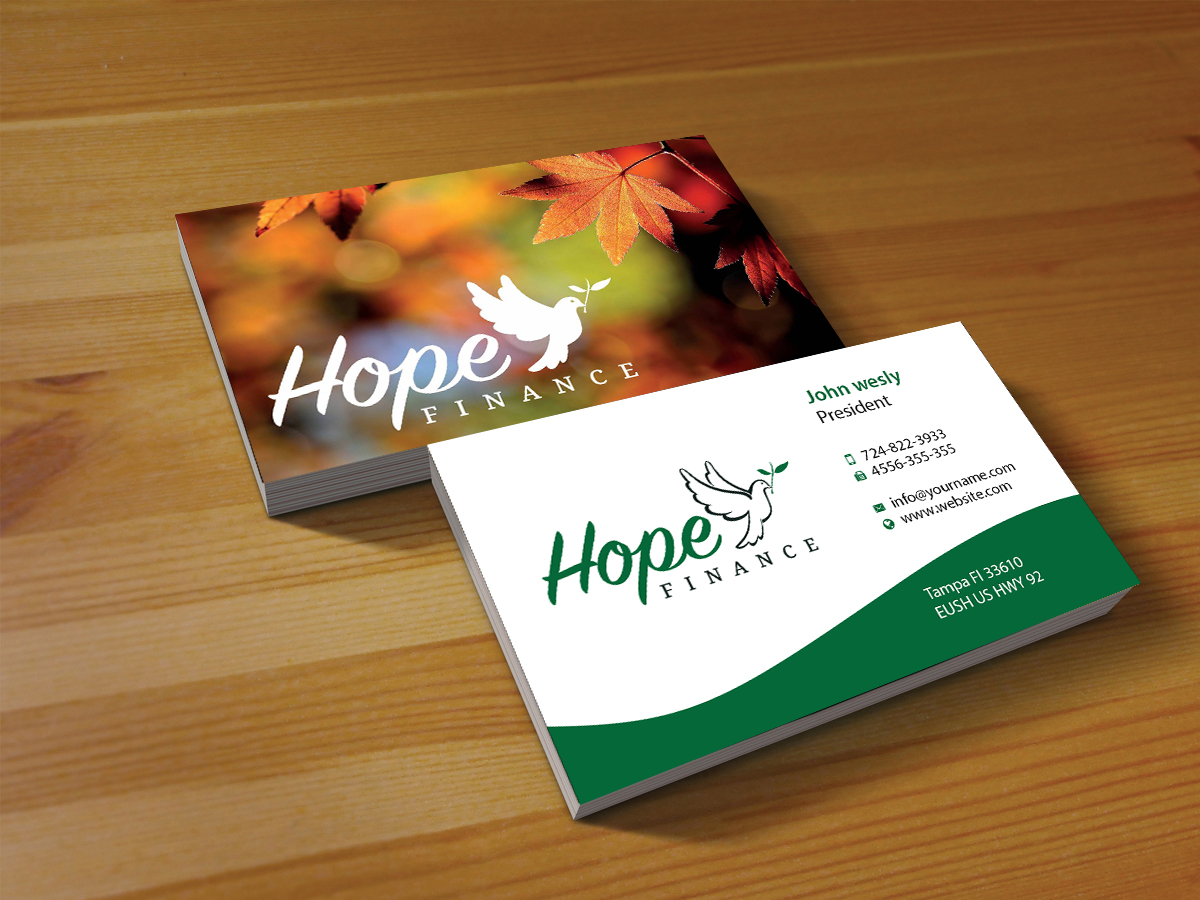 Business Card Design by Creations Box 2015 for Hope Finance | Design #12308281