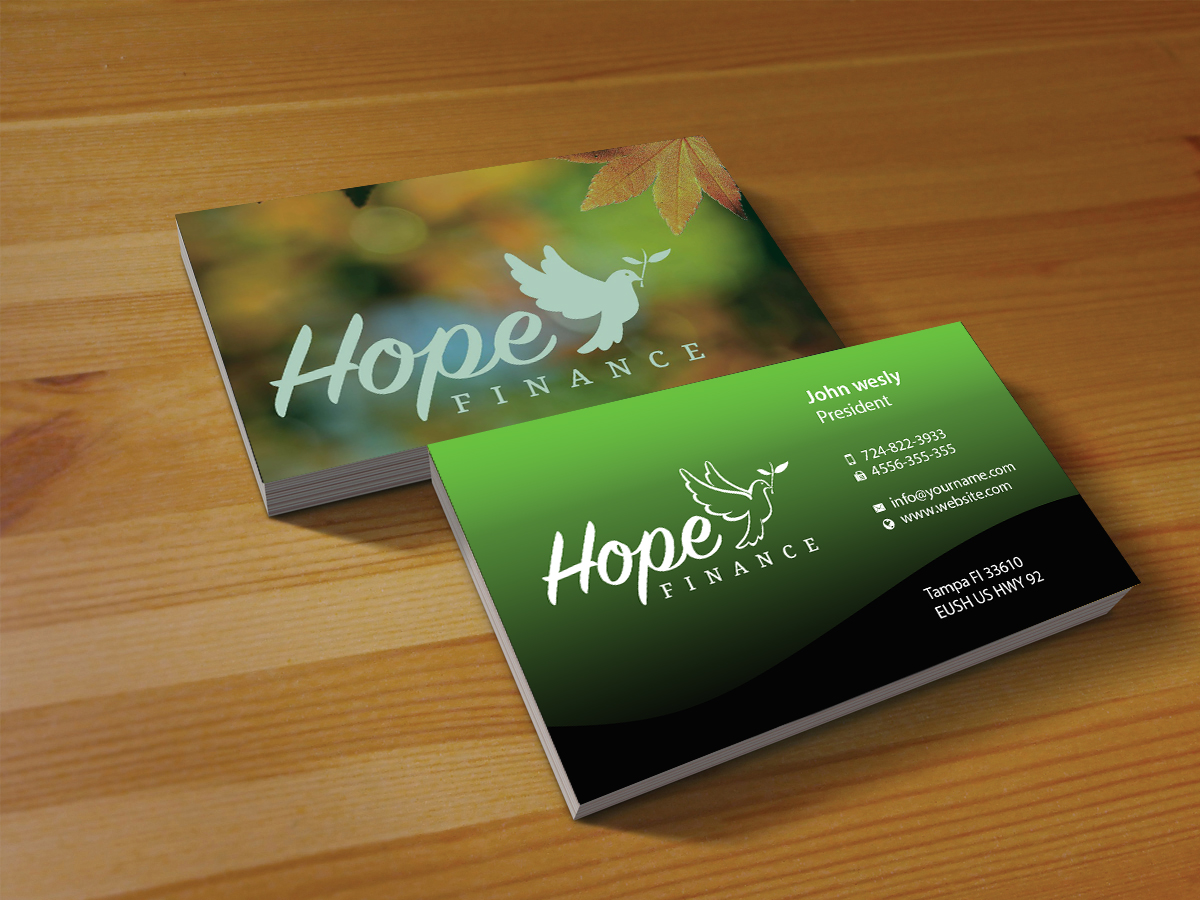 Business Card Design by Creations Box 2015 for Hope Finance | Design #12308282