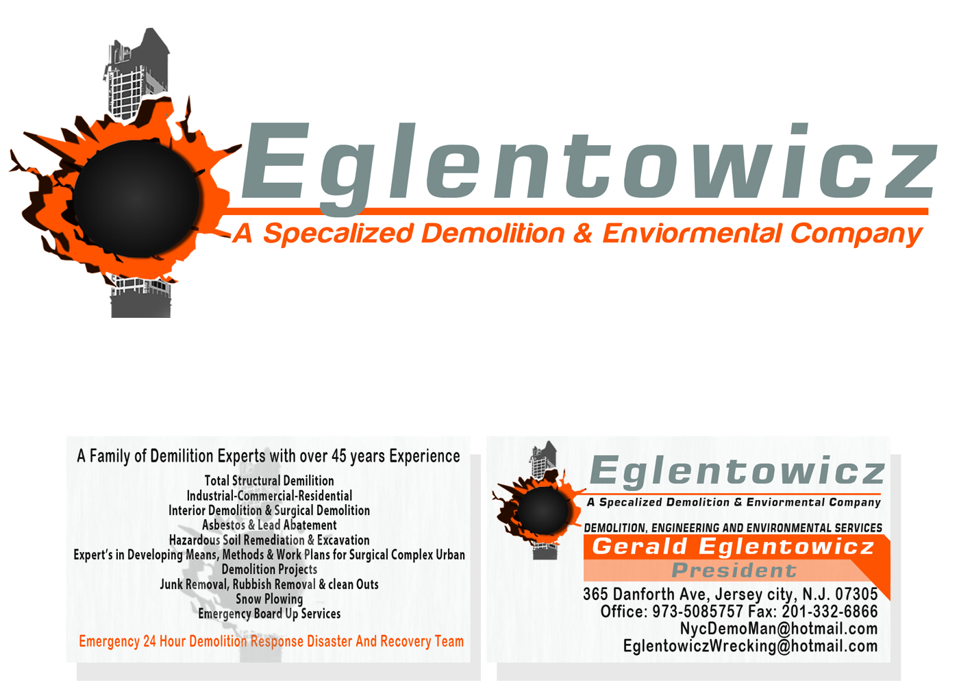 Logo Design by JBDesign for Eglentowicz Wrecking  | Design #509042