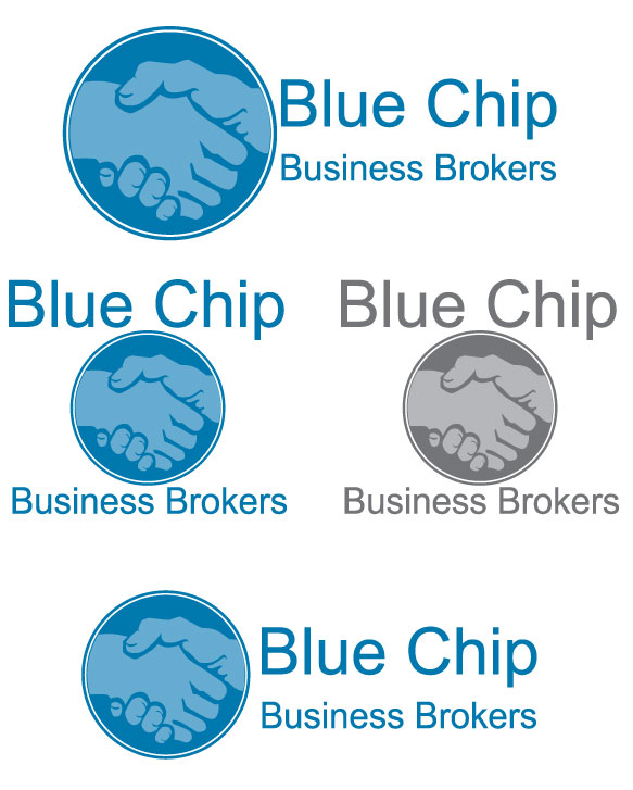 Logo Design by Amanda Moon Designs for Blue Chip Business Brokers | Design #29647