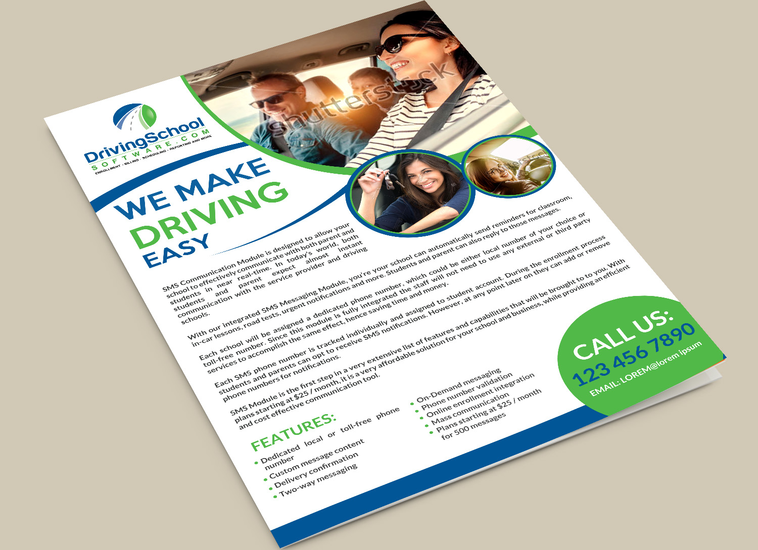 modern serious driving school flyer design for a company by how to integrate flyers with an email