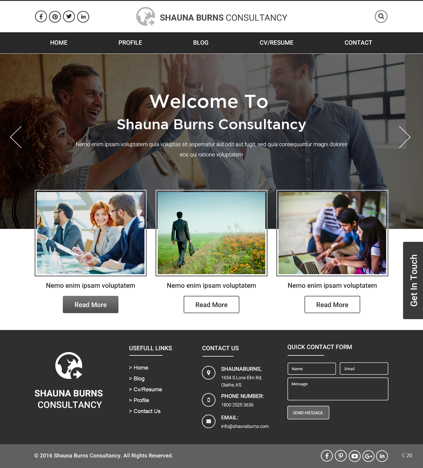 Web Design by pb for Shauna Burns Consultancy | Design #12316619
