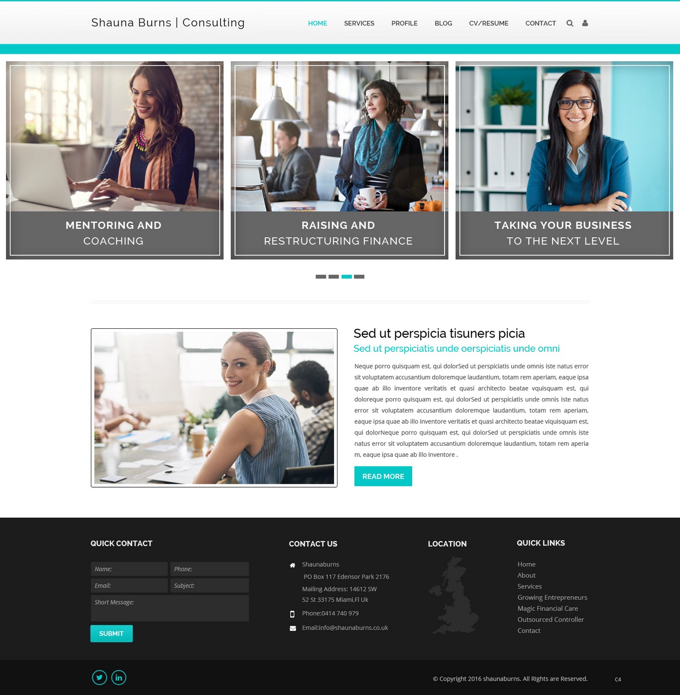 Diseño Web por pb para Shauna Burns Consultancy | Diseño #12365228