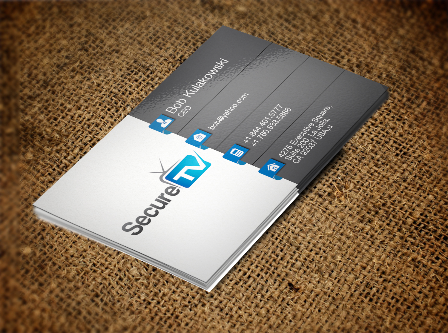 Business Card Design by Pixi Dust for Secure TV | Design #12323755