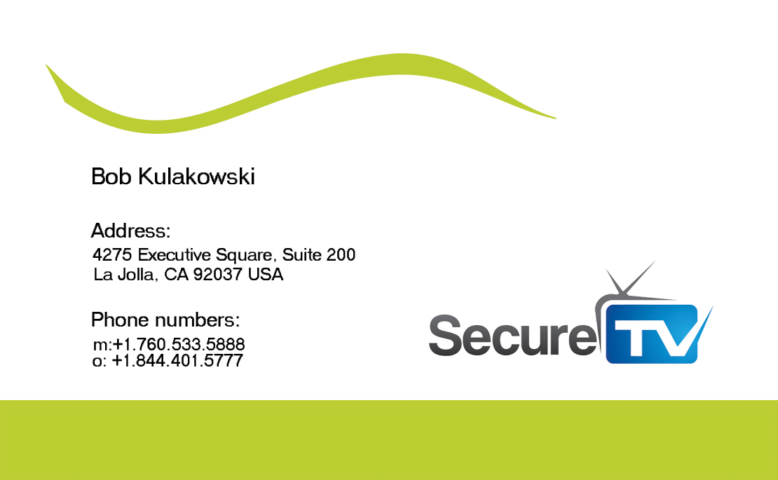 Business Card Design by Cezara for Secure TV | Design #12324802