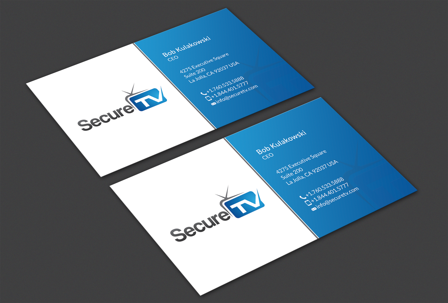 Diseño de Tarjeta de Presentación por Alaminenterprise para Secure TV | Diseño #12333621