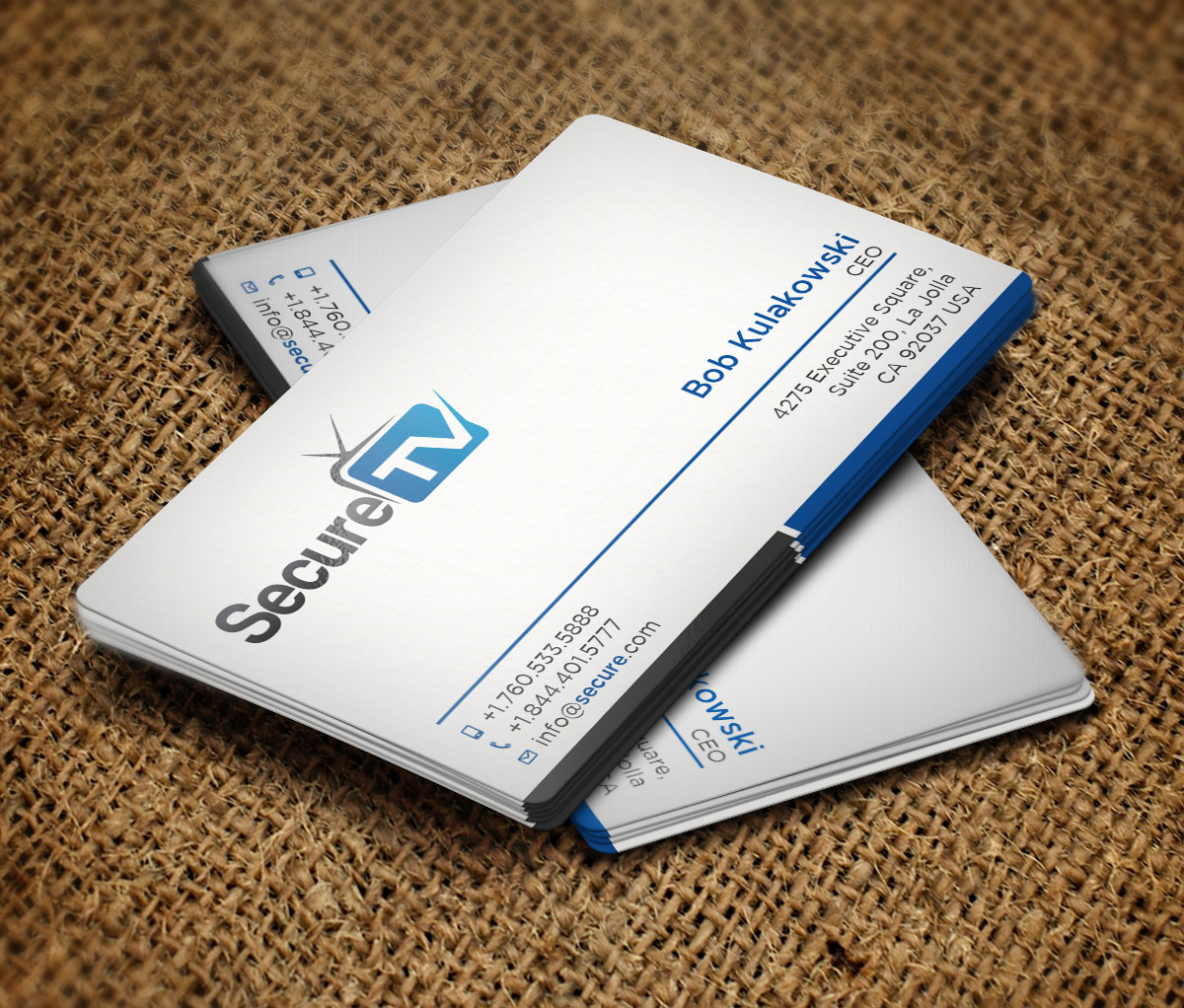 Business Card Design by Verified artistry (Design garden) for Secure TV | Design #12351587