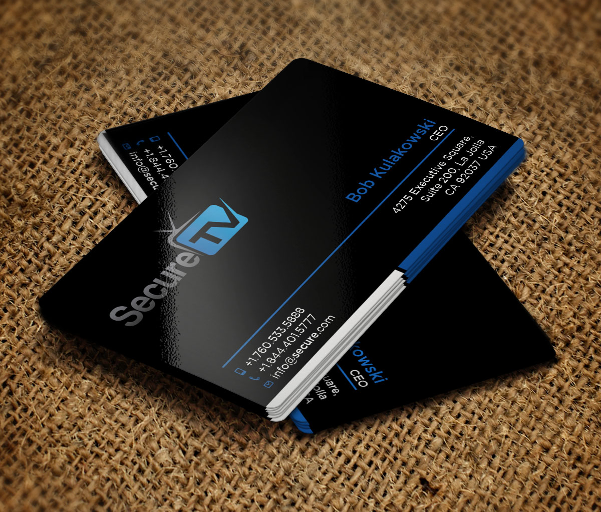 Business Card Design by Verified artistry (Design garden) for Secure TV | Design #12351588