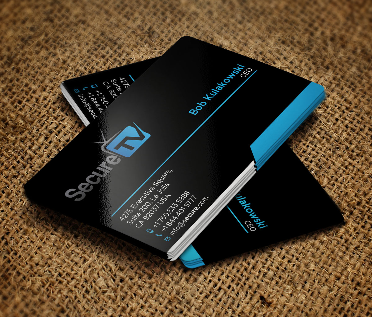 Business Card Design by Verified artistry (Design garden) for Secure TV | Design #12351599