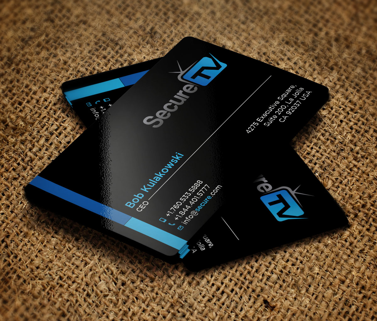Business Card Design by Verified artistry (Design garden) for Secure TV | Design #12351600