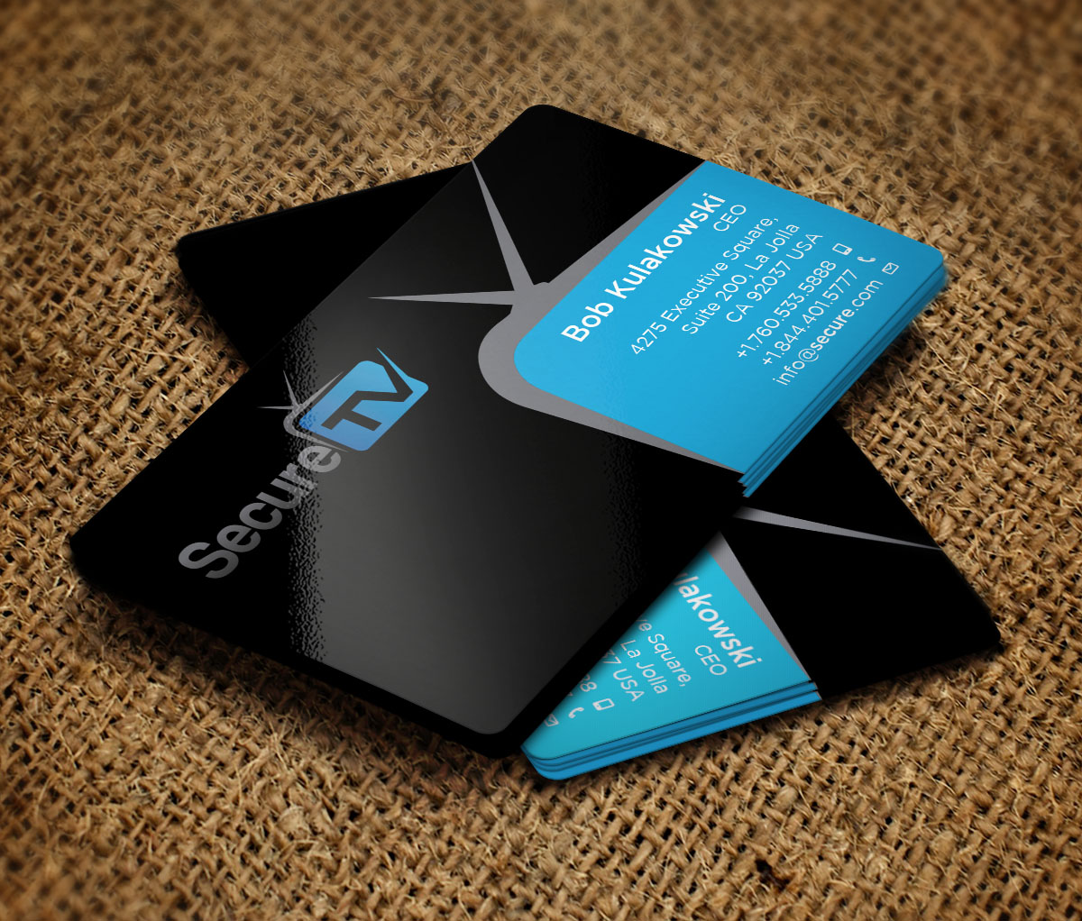 Business Card Design by Verified artistry (Design garden) for Secure TV | Design #12351601