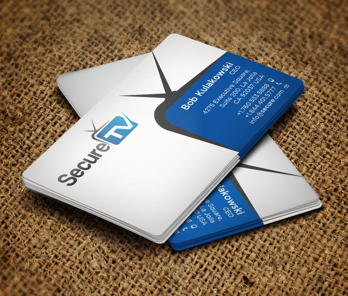 Business Card Design by Verified artistry (Design garden) for Secure TV | Design #12351602