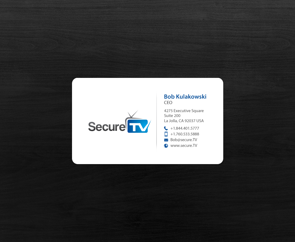 Diseño de Tarjeta de Presentación por chandrayaan.creative para Secure TV | Diseño #12340919
