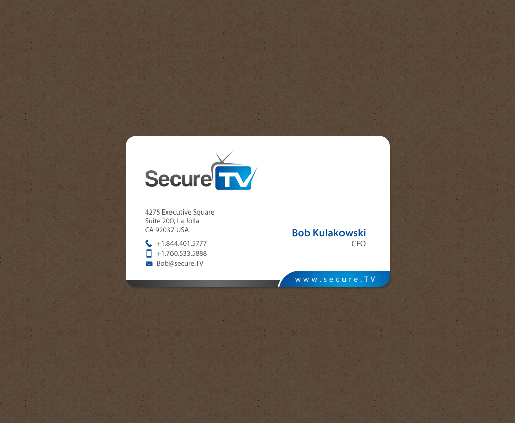 Business Card Design by chandrayaan.creative for Secure TV | Design #12340929