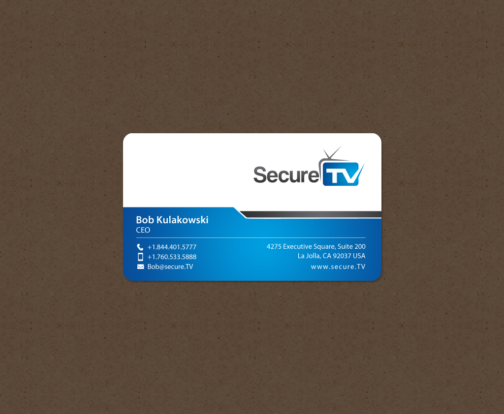 Business Card Design by chandrayaan.creative for Secure TV | Design #12340930