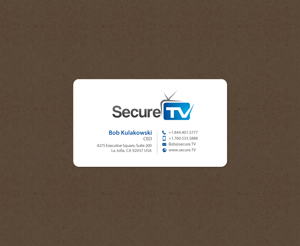 Business Card Design by chandrayaan.creative for Secure TV | Design #12340931