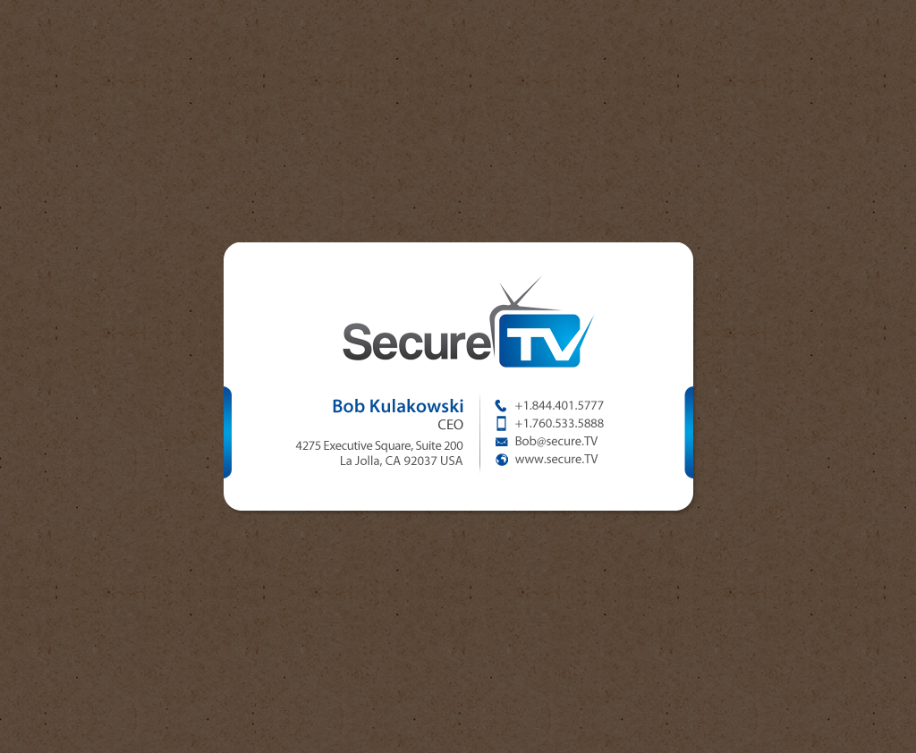 Business Card Design by chandrayaan.creative for Secure TV | Design #12340932