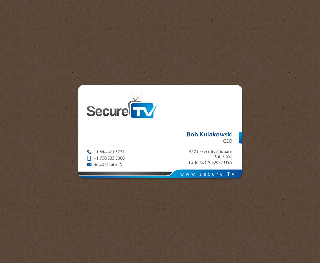 Business Card Design by chandrayaan.creative for Secure TV | Design #12340933