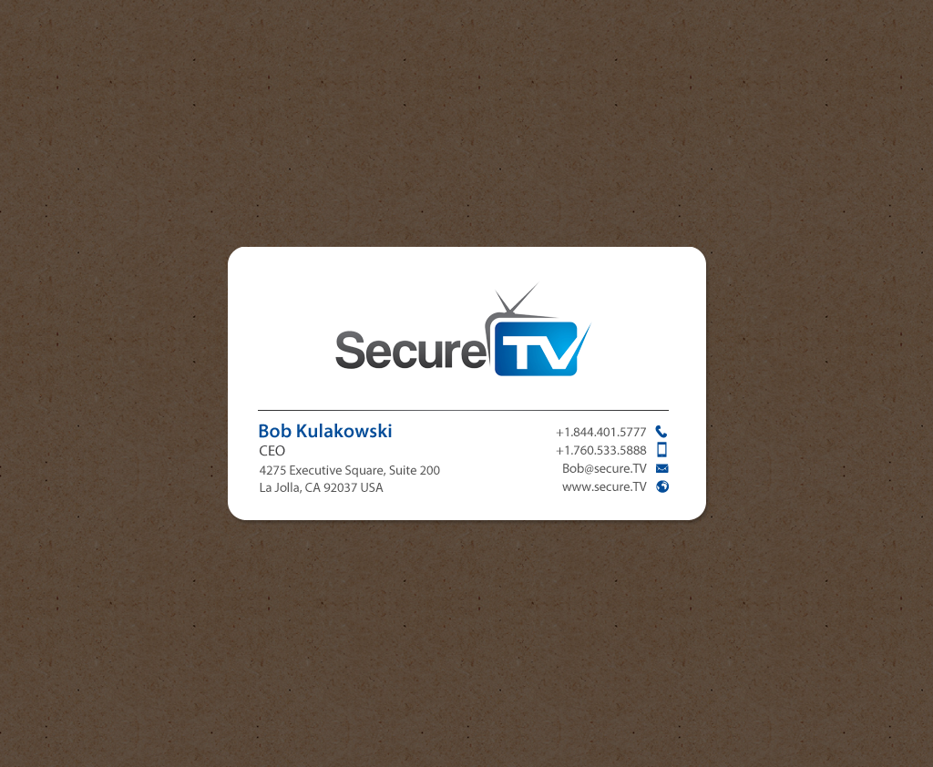 Business Card Design by chandrayaan.creative for Secure TV | Design #12340935