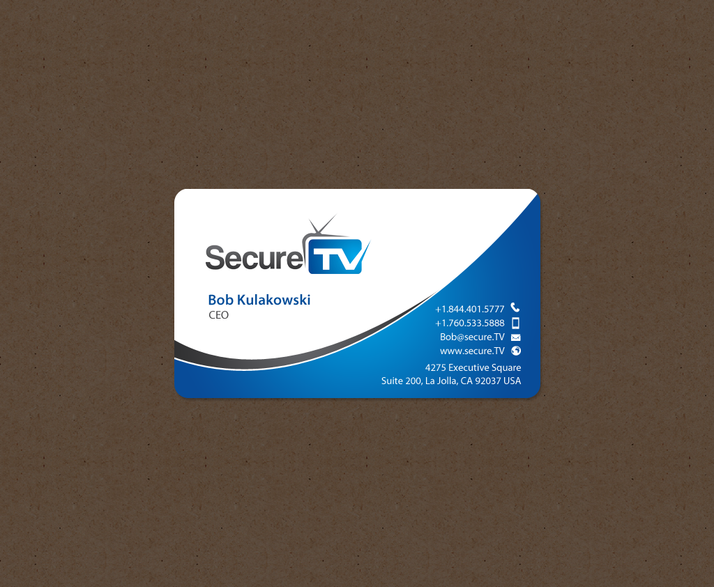 Business Card Design by chandrayaan.creative for Secure TV | Design #12340936