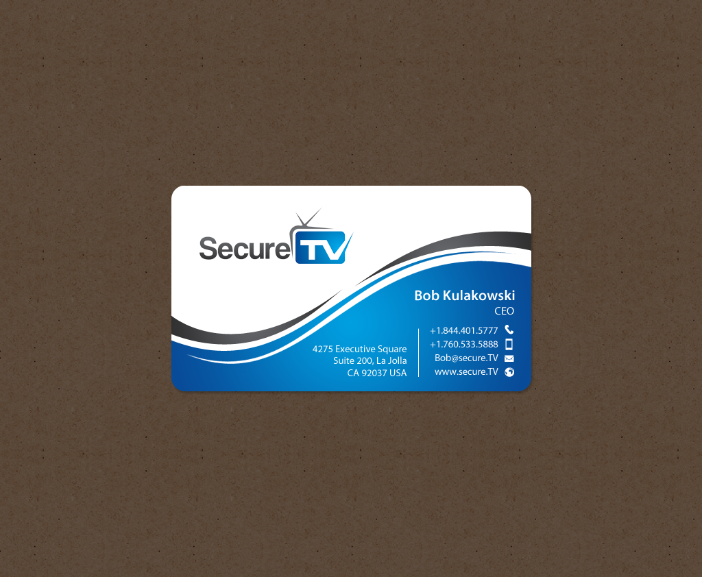 Business Card Design by chandrayaan.creative for Secure TV | Design #12340938