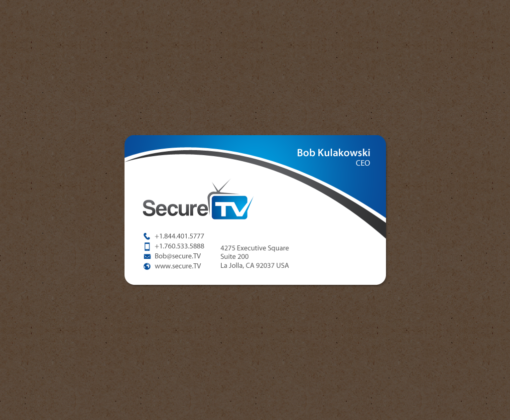 Business Card Design by chandrayaan.creative for Secure TV | Design #12341146