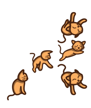 Cute Farting Cat concept and sprites for a simple video game, 2D platformer for kids | Design Illustration par alessandroevge