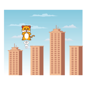 Cute Farting Cat concept and sprites for a simple video game, 2D platformer for kids | Design Illustration par GAGU
