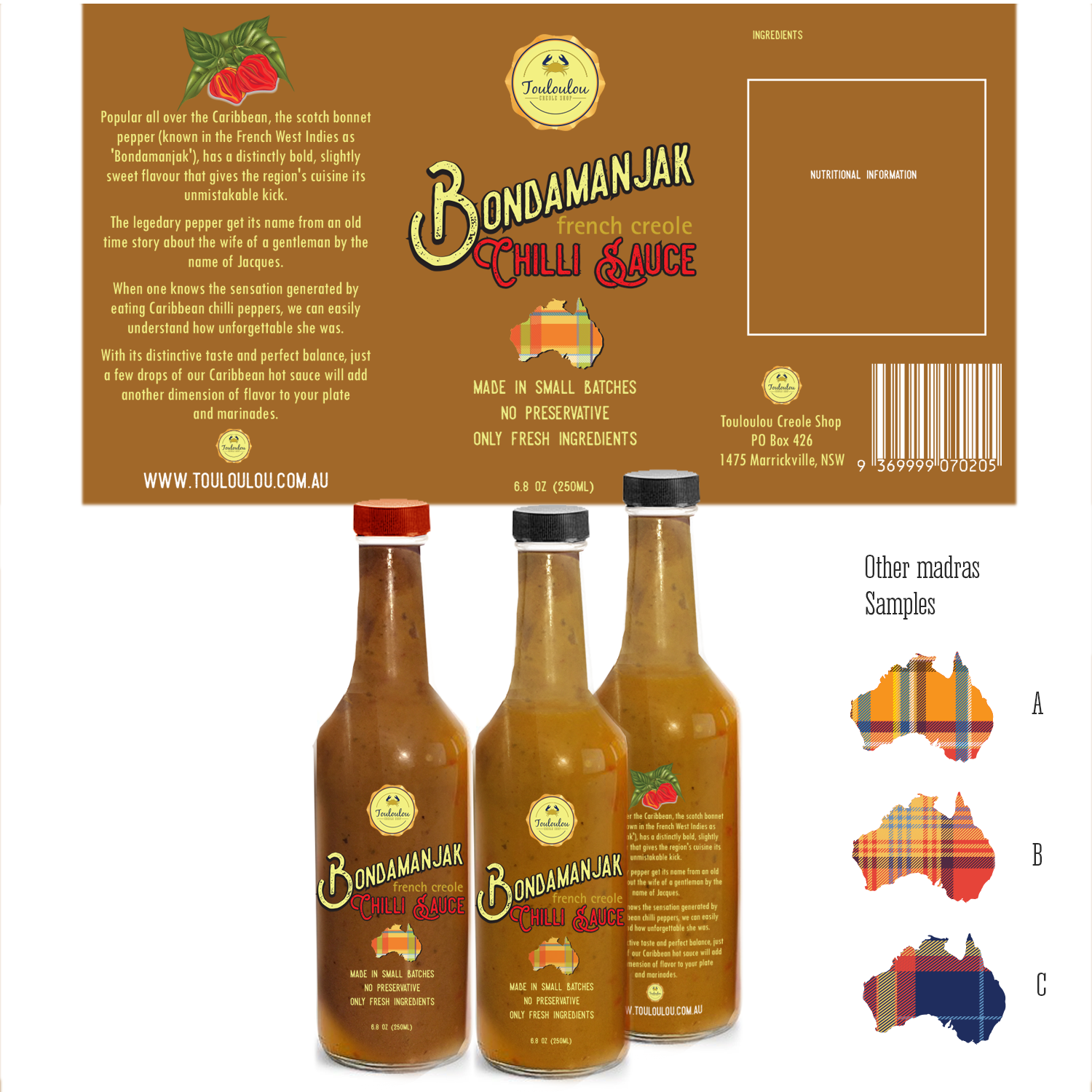 Label Design by Soula Vetter for Touloulou creole shop | Design #12411908