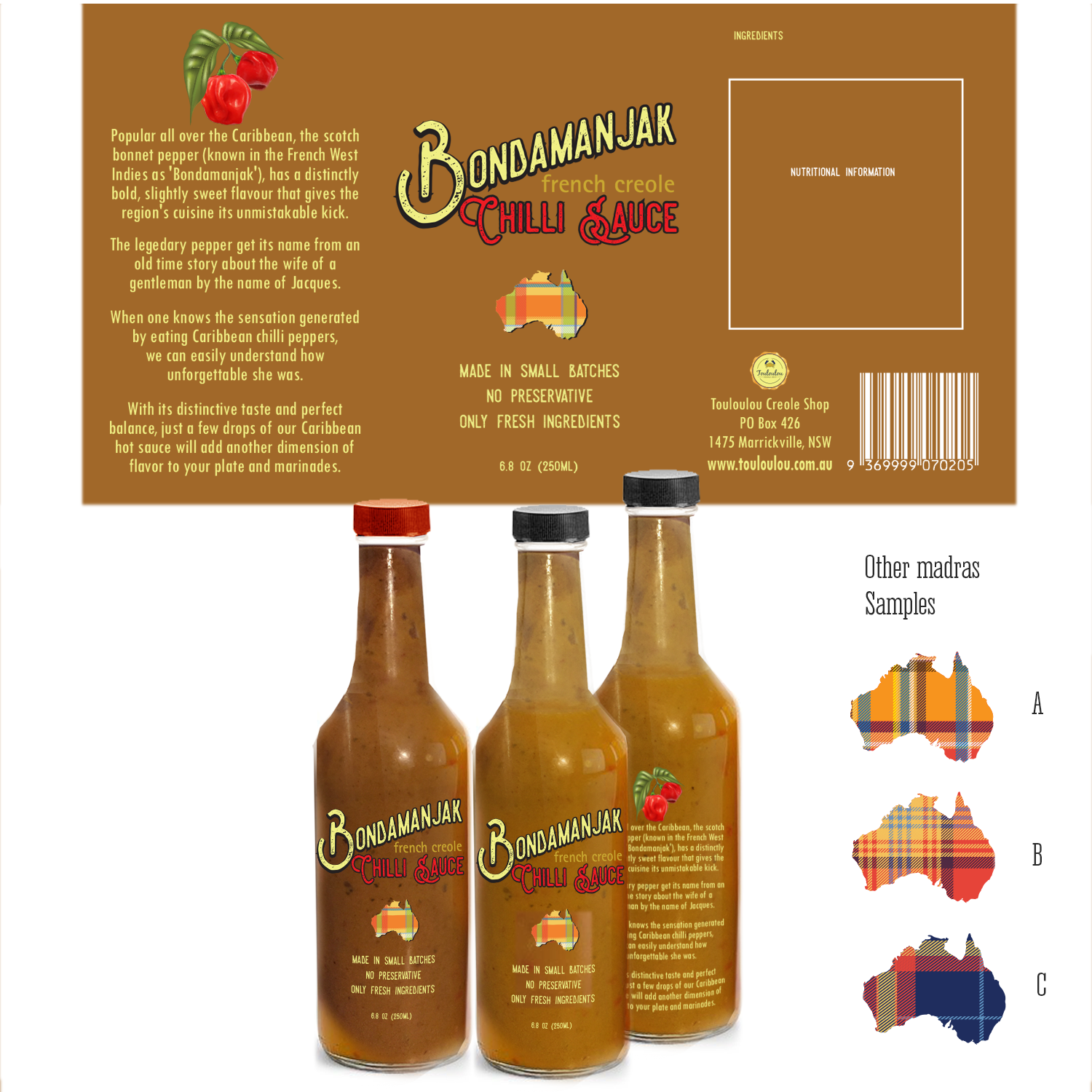 Label Design by Soula Vetter for Touloulou creole shop | Design #12425097