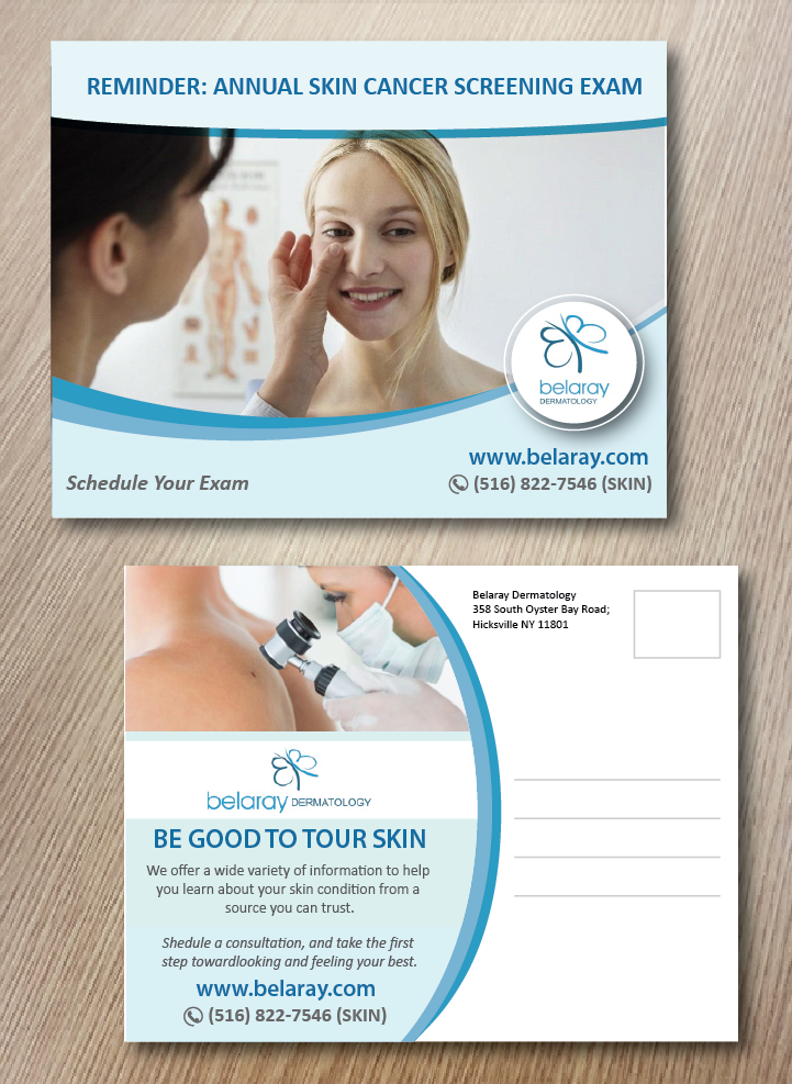 Postcard Design by alex989 for Belaray Dermatology | Design #12338402
