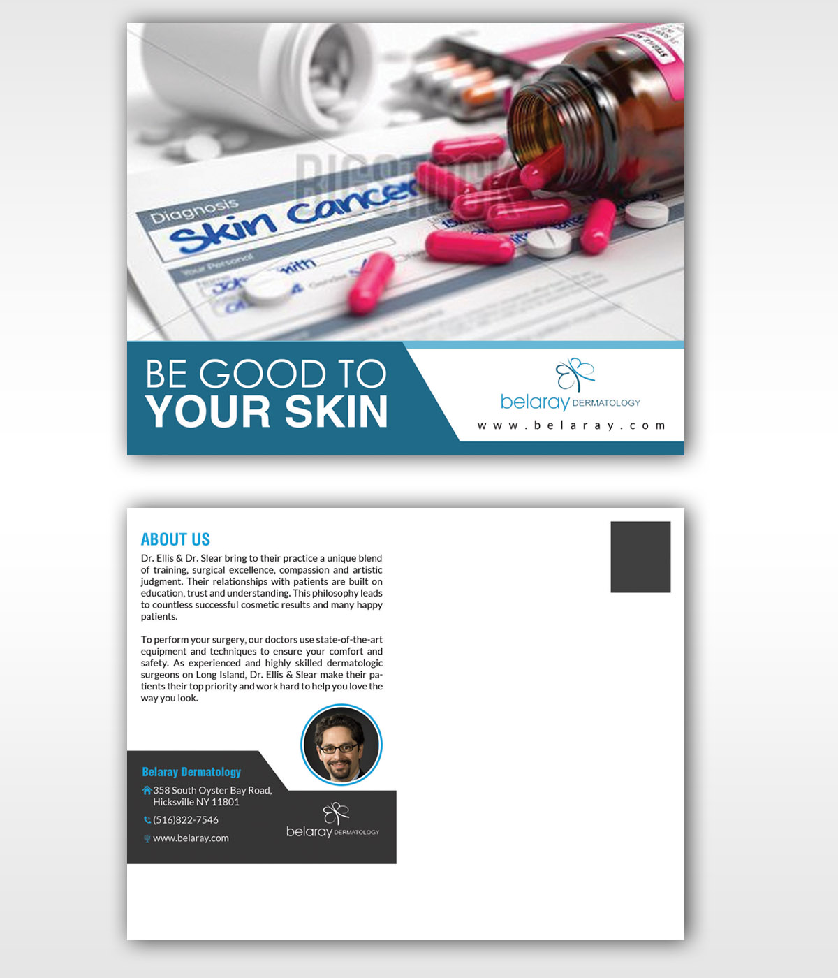 Postcard Design by creative.bugs for Belaray Dermatology | Design #12406864